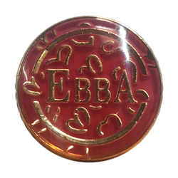 Botón EBBA Zamak Hanging Rose Gold con pintura rosa y acrílico transparente 17mm